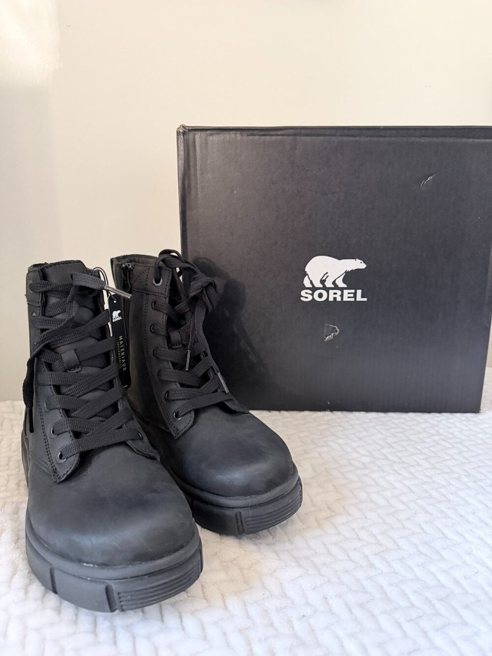 SOREL Explorer STRT Lace Women's Black Waterproof Boots Size 10